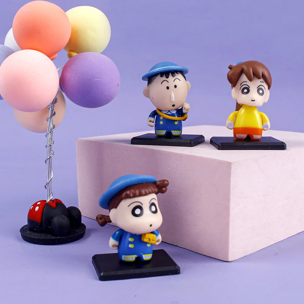 Nouveau 6 pièces/ensemble Anime Crayon shin-chan figurines Mini Nohara Shinnosuke poupée modèle voiture décoration enfants jouets Fans cadeau