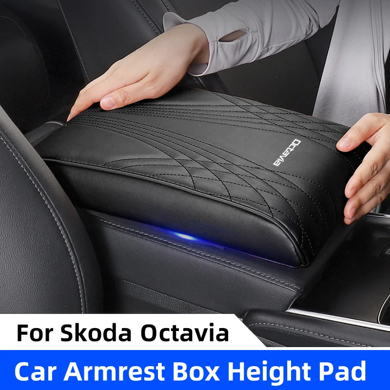 Car Center Console Armrest Box Height Pad For Skoda Octavia 2 3 MK1 MK3 Tour Armrest Mat Memory Cotton Elbow Support Armrest Pad