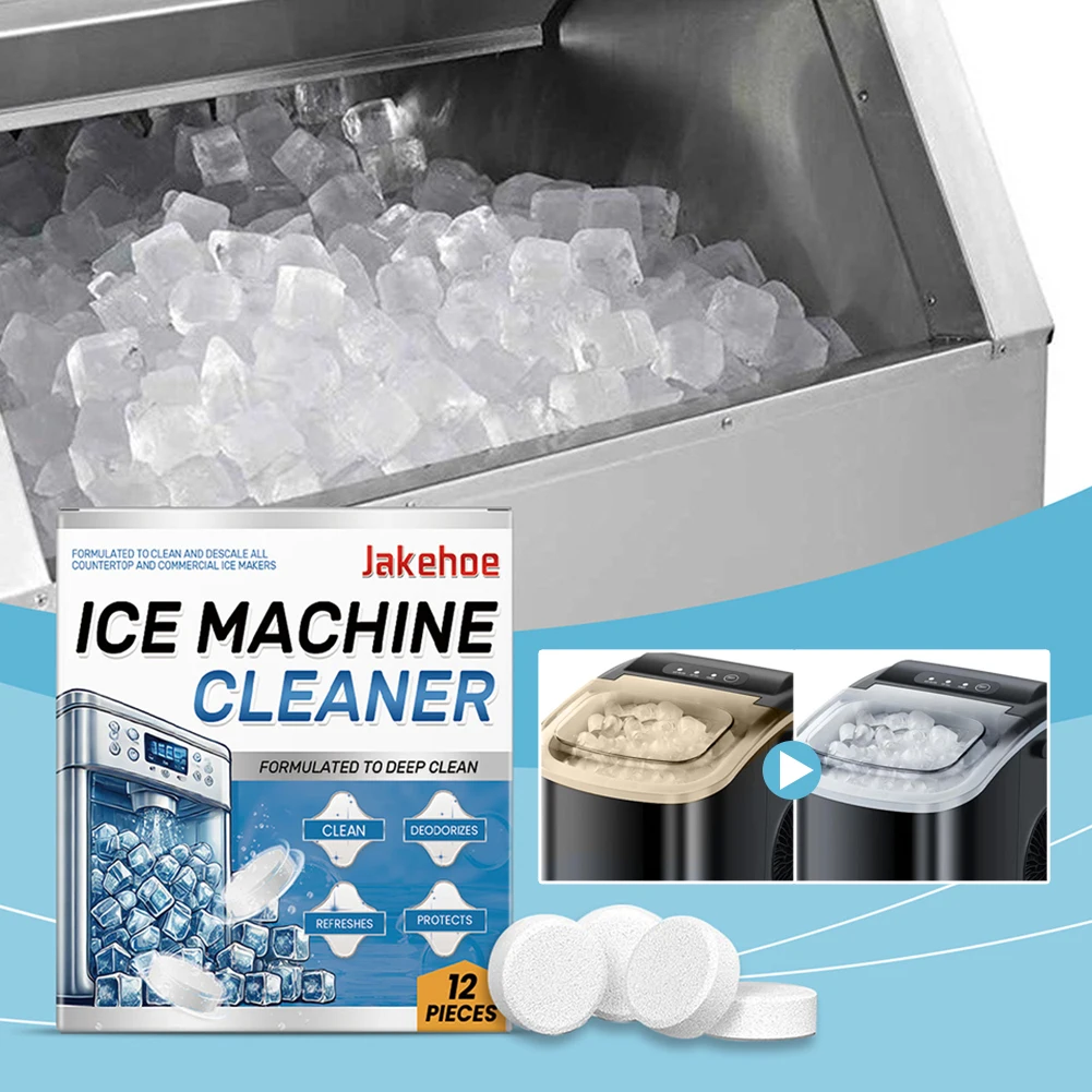 1/2/3bags Ice Machine Cleaning Tablets Multifunctional Powerful Odor/Scale Remover Refrigerators Freezer Ice-Cube Makers Cleaner
