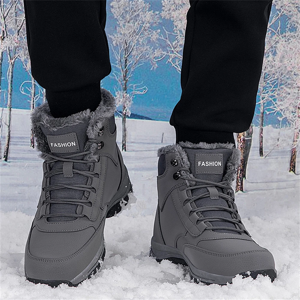 Winter Men\'s Snow Boots Couple Waterproof Sports Casual Shoes Plush Warm Men\'s Boots Outdoor Men\'s Hiking Boots Work Travel Shoe