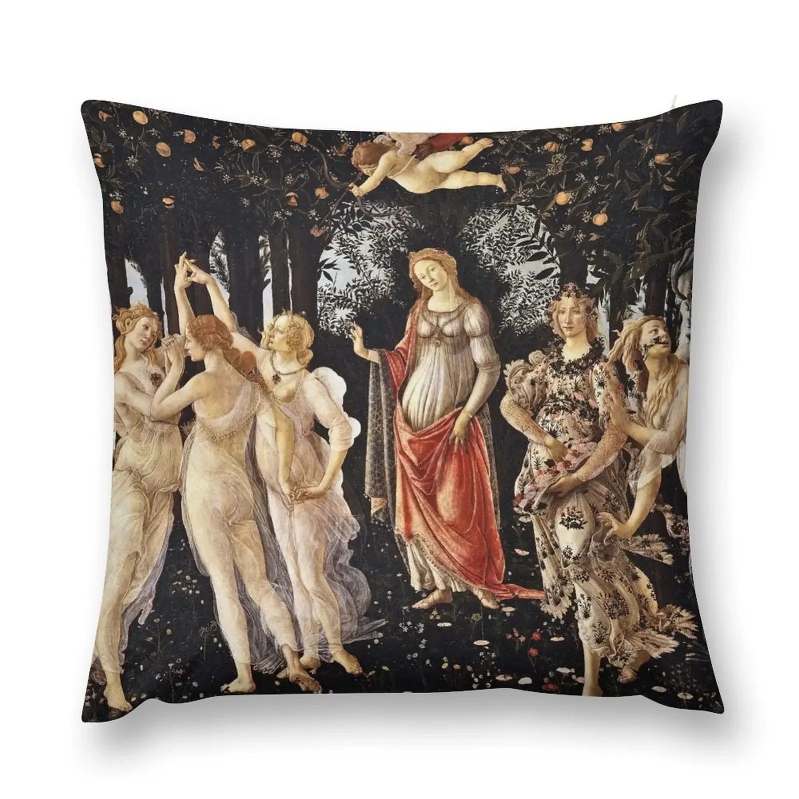 Botticelli - La Primavera (Spring) (1481 - 1482) Throw Pillow Sofa Cover Decorative pillow case pillow pillowcase