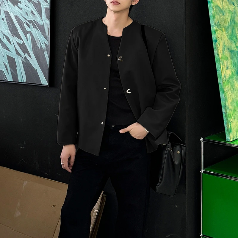 

INCERUN мужской пиджак однотонный с v-образным вырезом и длинным рукавом повседневный мужской костюм уличная одежда 2025 корейский стиль модные пальто для отдыха мужские S-5XL