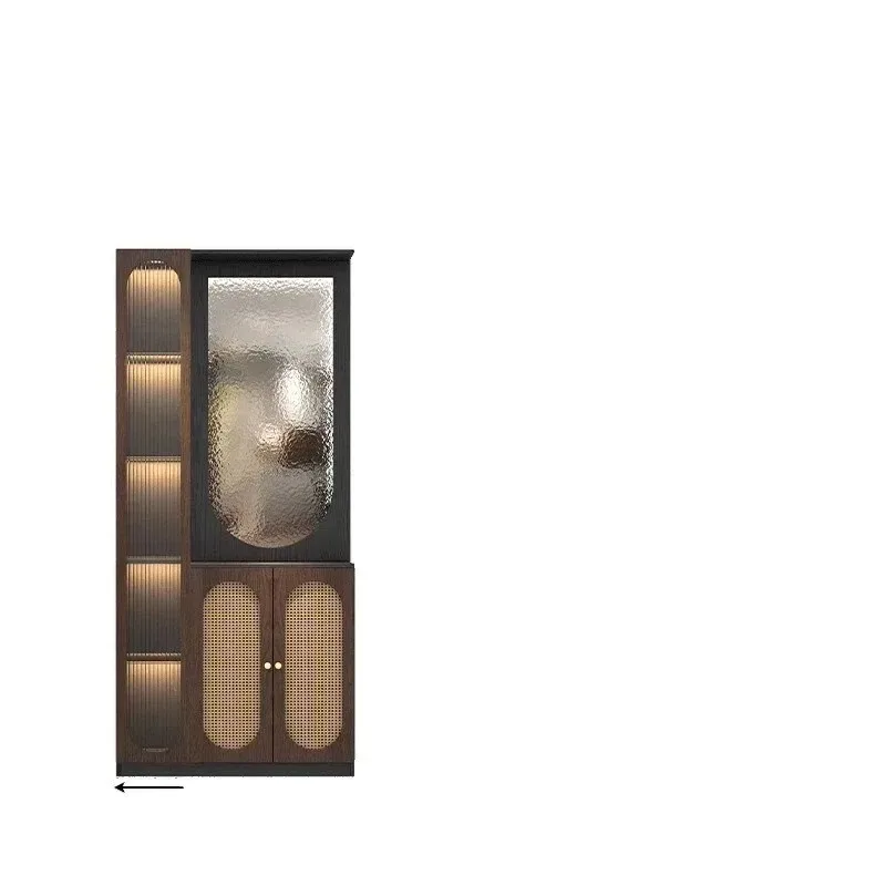 

Home entrance cabinet, shoe cabinet integrated, double-sided glass screen partition cabinet