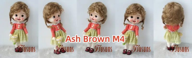 Fjusuns JD644 9-10inch 10-11inch Messy Baby Curly Mini Twintail Mohair BJD Wigs QBaby Pullip Blythes& 18"AG Doll Accessories