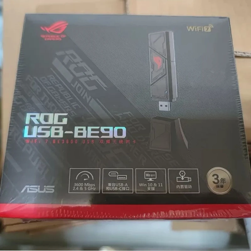 

Rog Usb-Be90 Wifi 7 Dual-Band Usb Adapter Typea/C Gaming Wireless Network Card Gaming Pc Computer Accessories Driver-Free