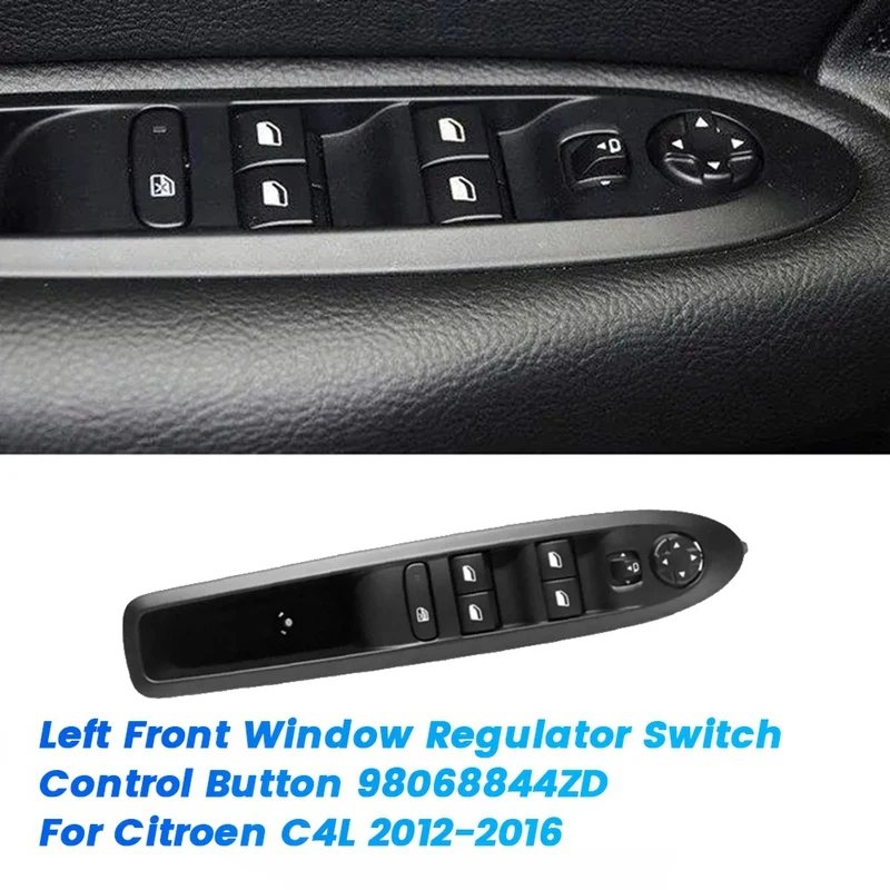 Left Power Window Regulator Switch Control Button 98068844ZD For Citroen C4L 2012-2016 LHD Master Window Lift Switch