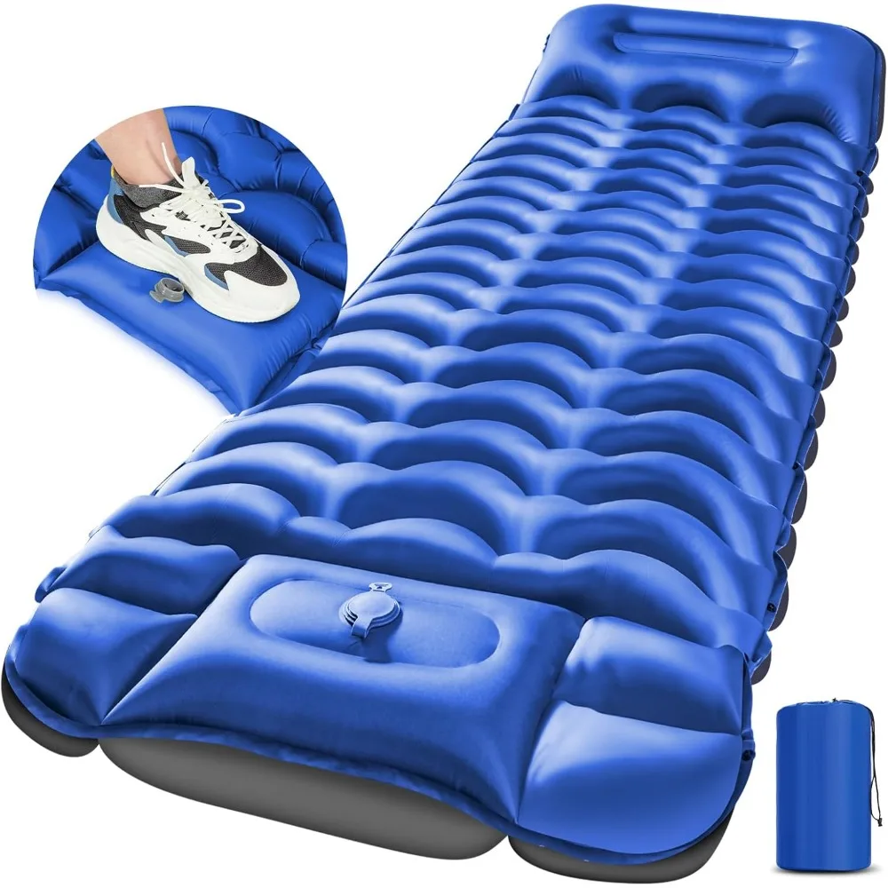 

Camping mat, Ultralight Inflatable Sleeping Pad for Camping with Pillow, Built-in Pump, Picnicking Camping mat