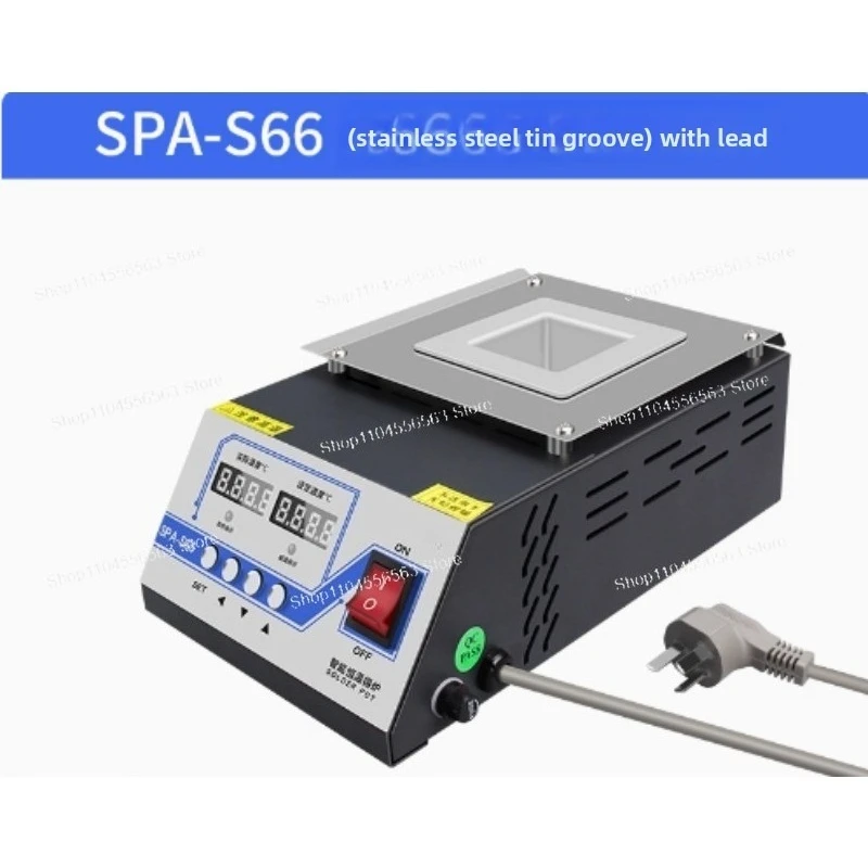SPA-S66 Маленькая печь для плавления олова из нержавеющей стали, 400 Вт, двойной цифровой дисплей, регулируемая промышленная паяльная печь, оловянная печь