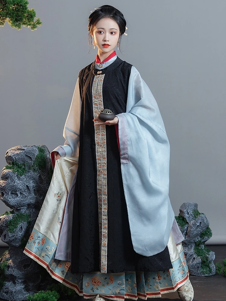 

Original Hanfu Evening Ming Dynas Long irt round Ne Collar Jade Silk Skirt for Women Spring Autumn Pure E-commerce S