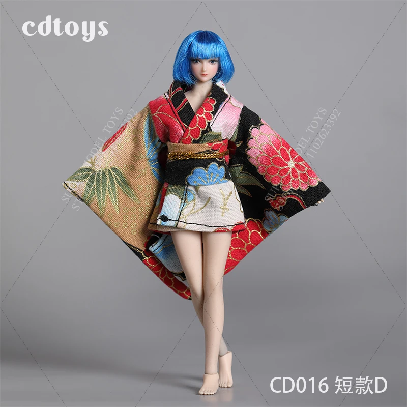 CDTOYS CD016 1/12 Scale Female Soldiers Clothes Set Printed Embroidery Kimono With Belt Fit 6-inches Action Figure Model