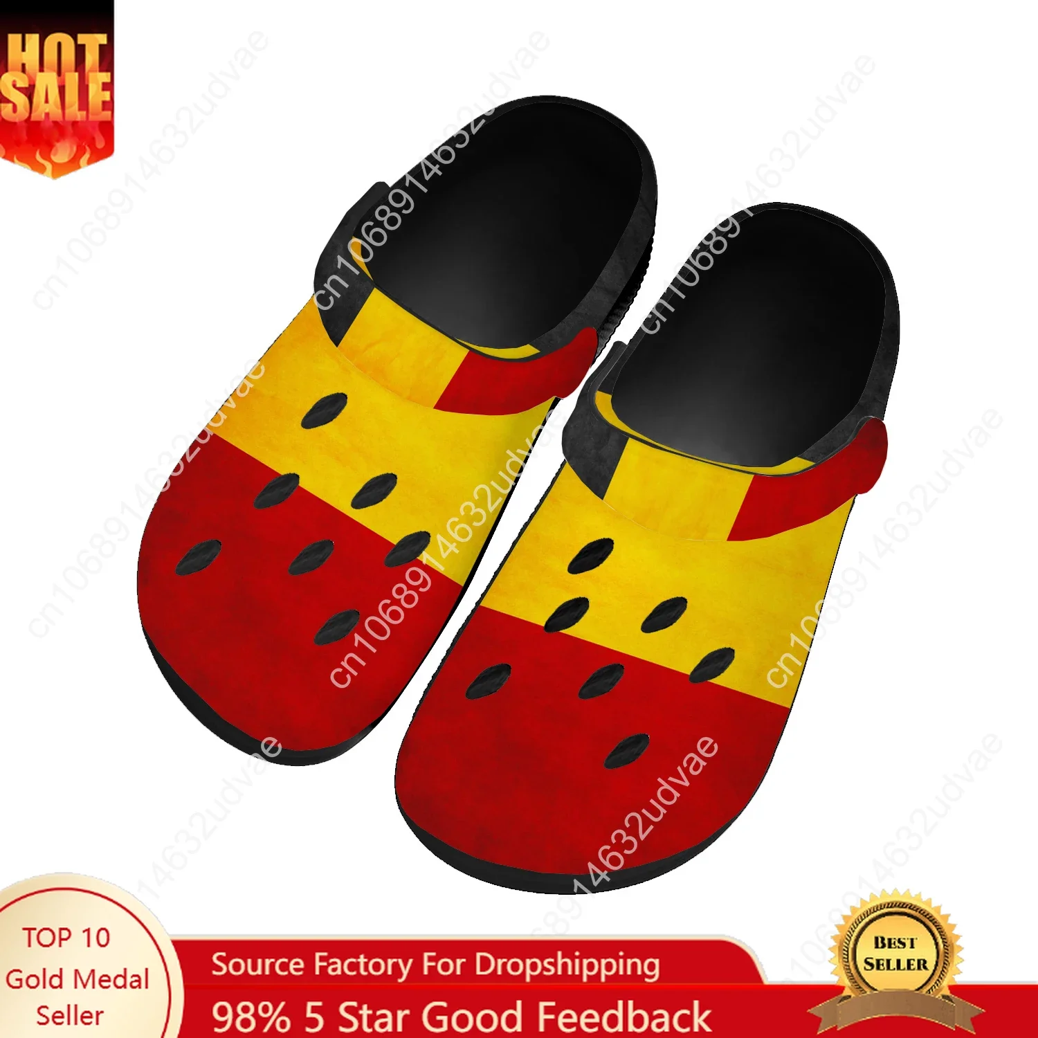 

Belgium National Flag Home Custom Sandals Women Teenager Fashion Water Shoe Garden Clog Breathable Comfort Beach Hole Slippers