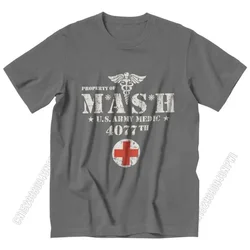 Vintage Mash Tv Show Men T Shirt 100% Cotton Tee Tshirts Summer T-Shirt Gift Women Unisex Clothes Novelty Design