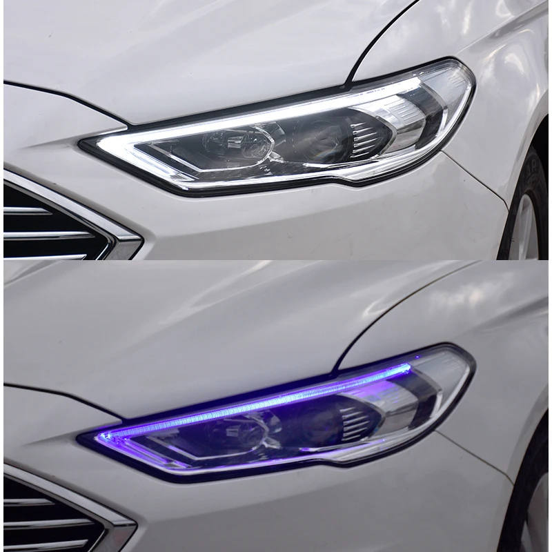 Dành Cho Xe Ford Fusion Đèn Pha 2017-2021 Mondeo Đèn Pha LED Năng Động Tín Hiệu Hoạt Hình DRL Bi Xenon Tự Động Phụ Kiện