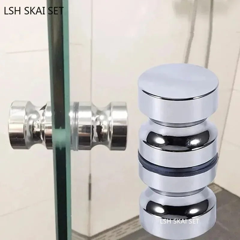 Aluminum Alloy Single Hole Barn Door Handle Bathroom Glass Door Handles Cabinet Drawer Knob Home Door Knobs for Interior Doors