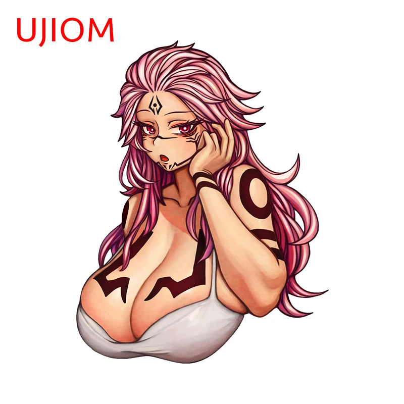 UJIOM 13cm × 10.1cm Sex Reversal Ryomen Sukuna Wall Sticker Alluring Big Breasts Girl Decal Creative Funny Decoration Chambre