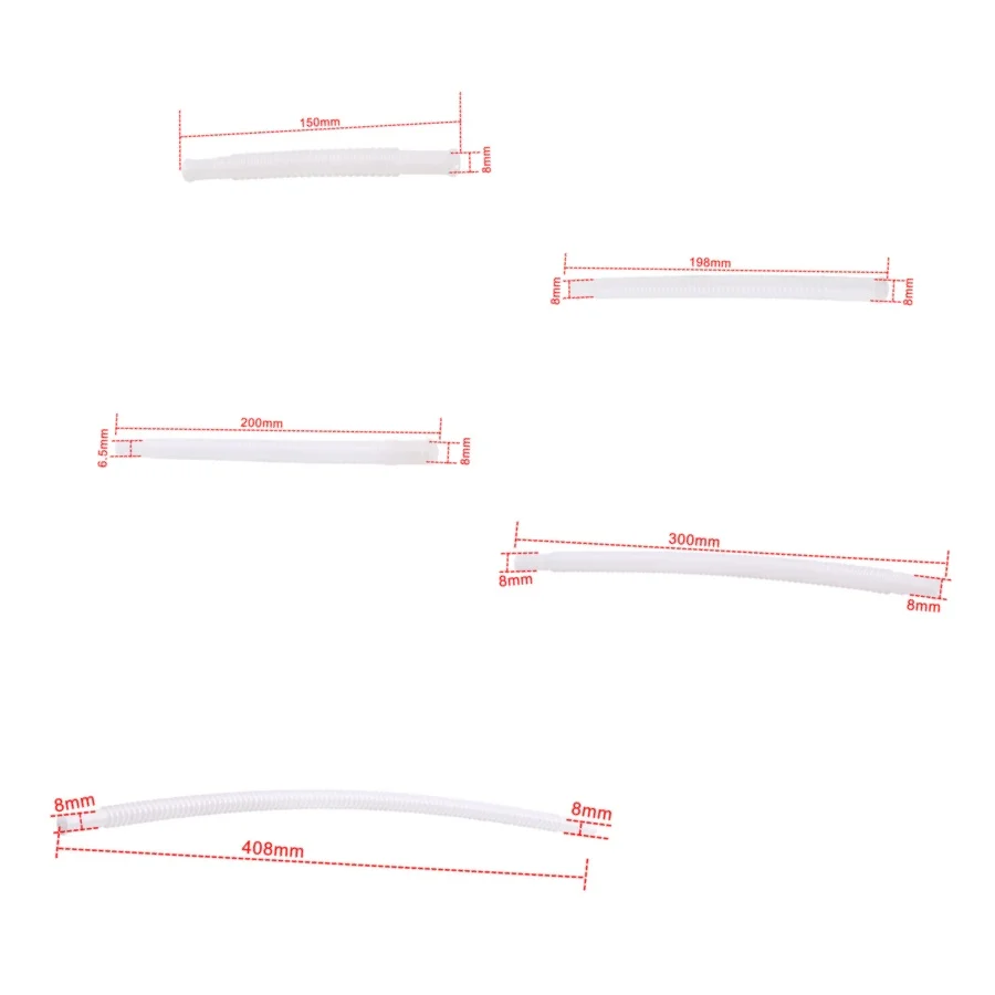 3pcs ID 8mm/6.5mm Universal Fuel Petrol Pump Hose Longth 15cm/20cm/30cm/40cm Plastic Nylon Corrugated Flexible Plastic Pipepipe