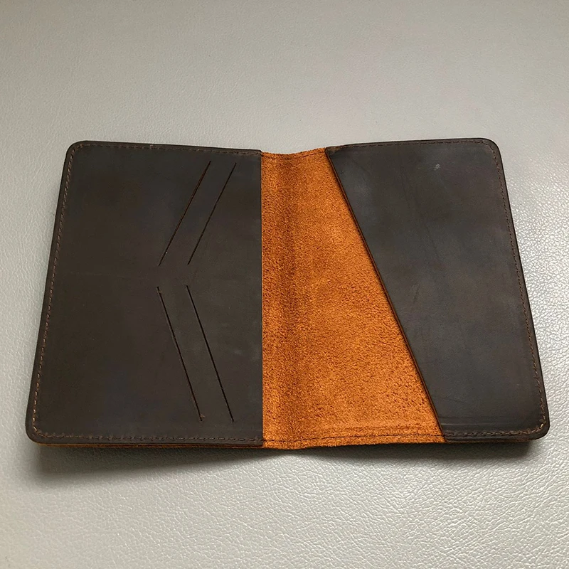 Women Men RFID Vintage Business Passport Covers Holder Crazy Horse Genuine Leather Case Travel Essentials Accessories Homemade