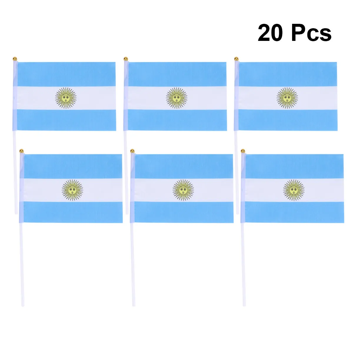 20Pcs Hand Held Stick Flags Lightweight Argentina Mini Flag Party Classroom Grand Opening Decoration Country Flags on Stick