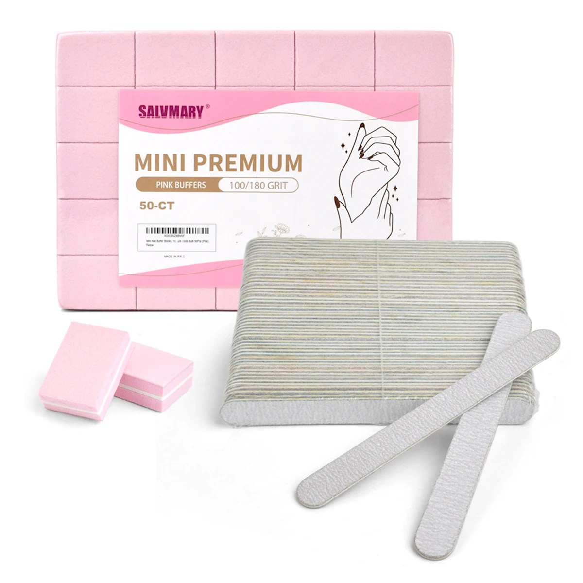 

Disposable Nail Files and Mini Buffer Blocks 100/180 Grit Manicure Polishing Tool