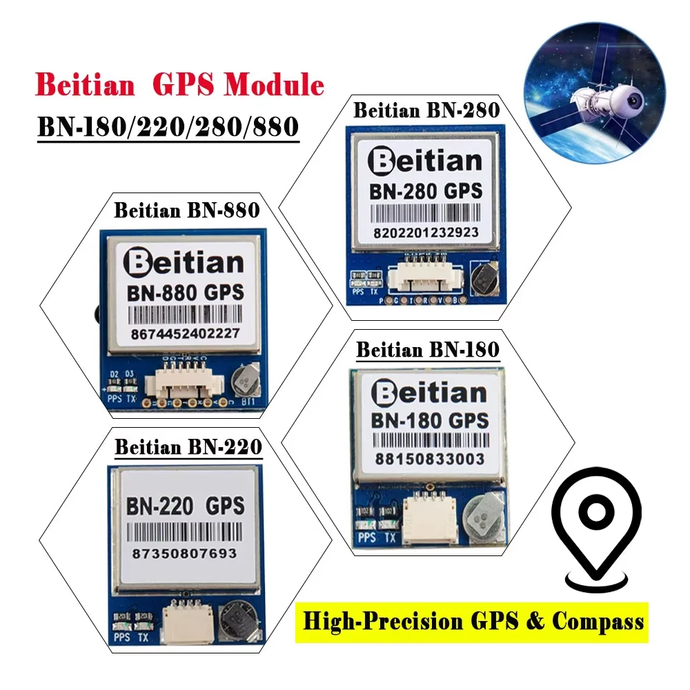 

Beitian BN-180/220/280/880 GPS Module with Compass for Drone/RC/FPV - CC3D/F3/Pixhawk Flight Controller High Refresh Rate