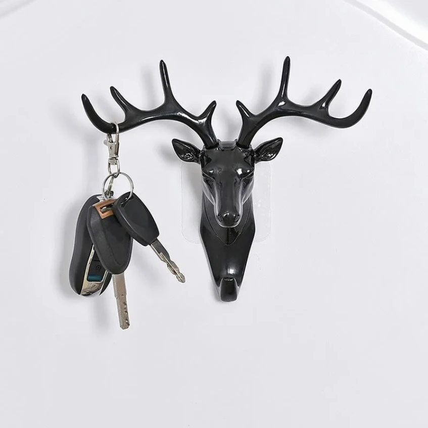 Animal Modeling Hooks Creative Vintage Wall Hanging Hook Hanging Clothes Hat Scarf Key Deer Horns Hanger Rack Walls Decoration