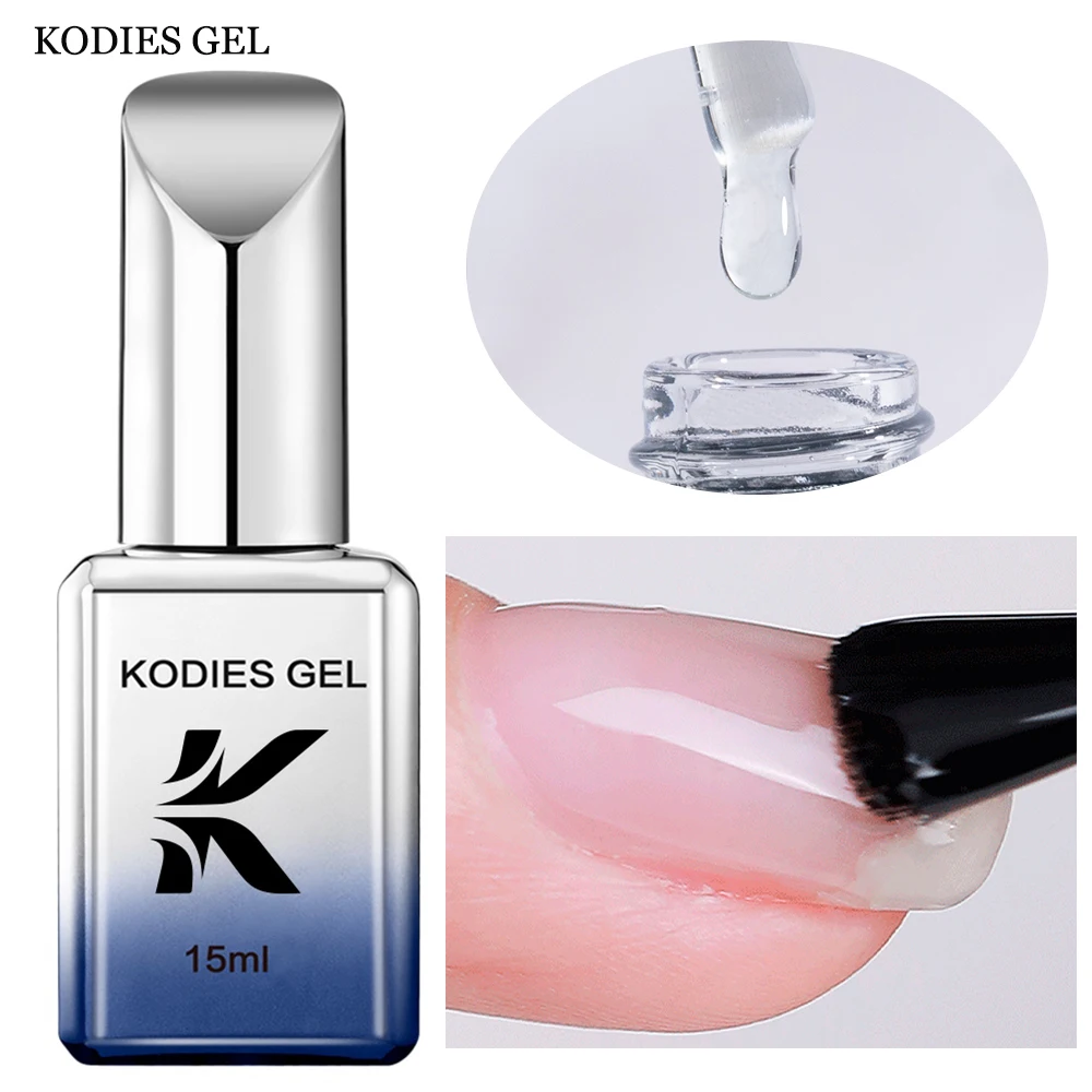 KODIES GEL Nagelgelpoliermittel, selbstnivellierender flüssiger Gel-Lack, semi-permanenter UV/LED-Harz, Soak Off Nagellack, Maniküre-Zubehör