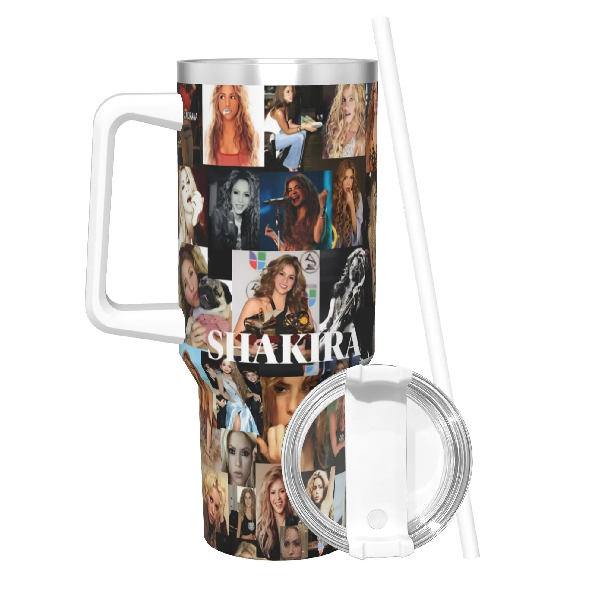 Shakira Singer Tumbler 40oz Stainless Steel Double Wall Vacuum Insulated  Tumblers Cup With Straw