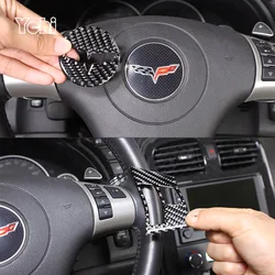 For Chevrolet Corvette C6 2005-2013 Soft Carbon Fiber Car Steering Wheel Button Cover Trim Sticker Interior Auto Accessories