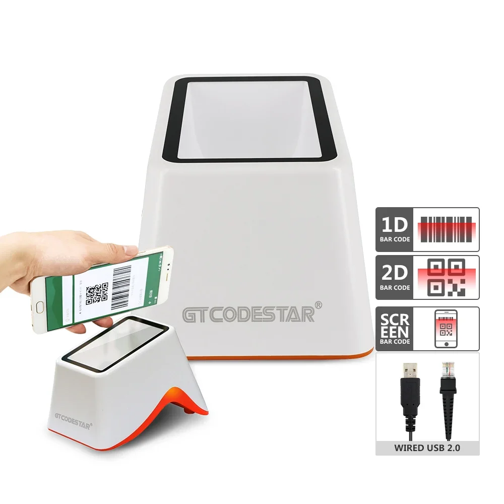 E-payment Barcode Reader 2d Scanner Barcode Scanner Automotriz Wired Flatbed Scanner Box