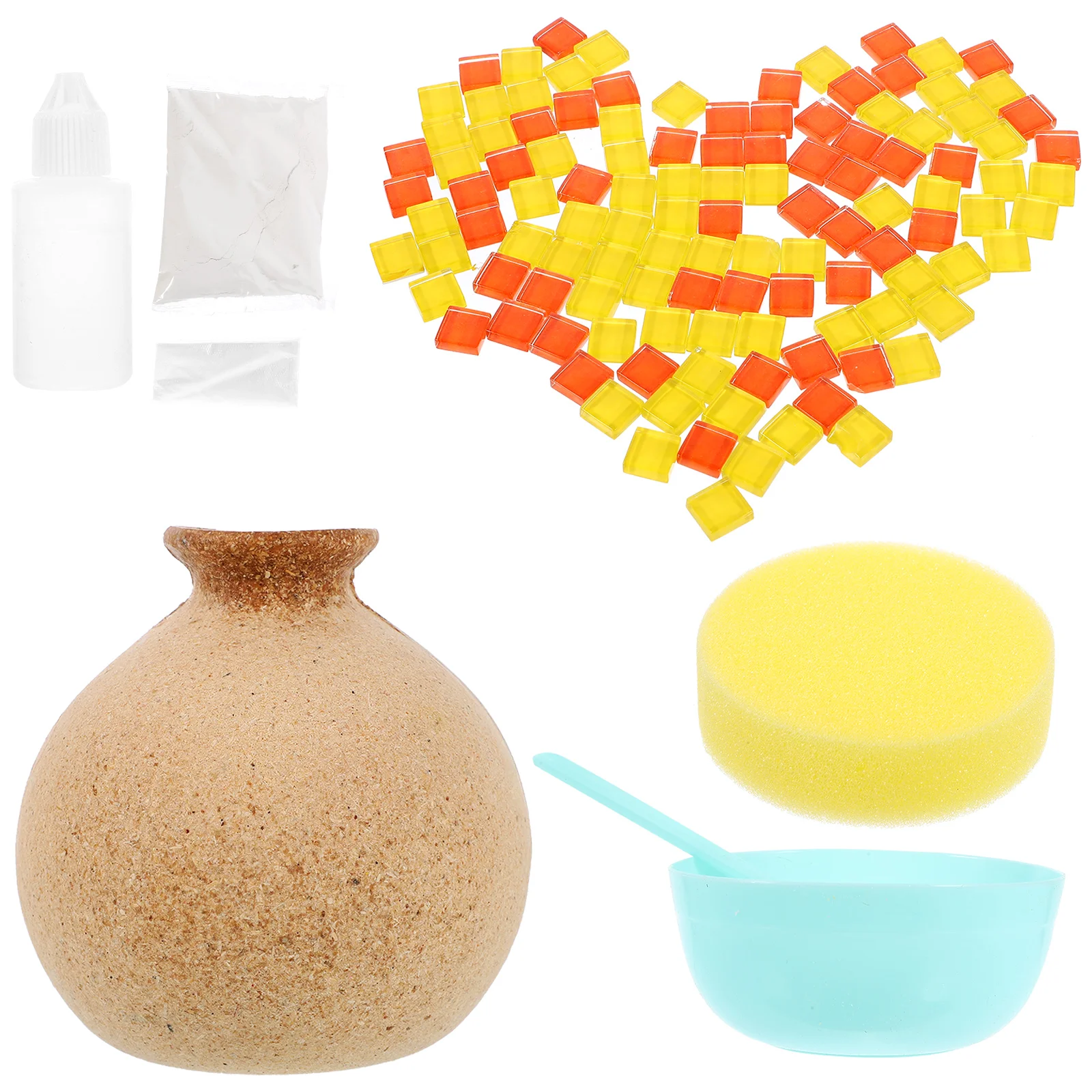 

Creative DIY Mosaic Vase Material Bag Parent- Activity Wooden Craft Kit Safe Design Festive Decoration Desktop for Holidays