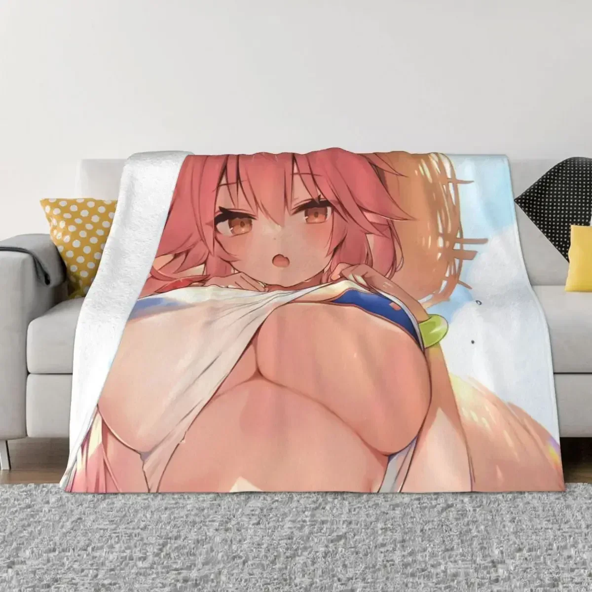 

Tamamo no Mae Caster Fate Grand Order Anime Waifu Throw Blanket Personalized Gift Bed Fashionable for winter Blankets