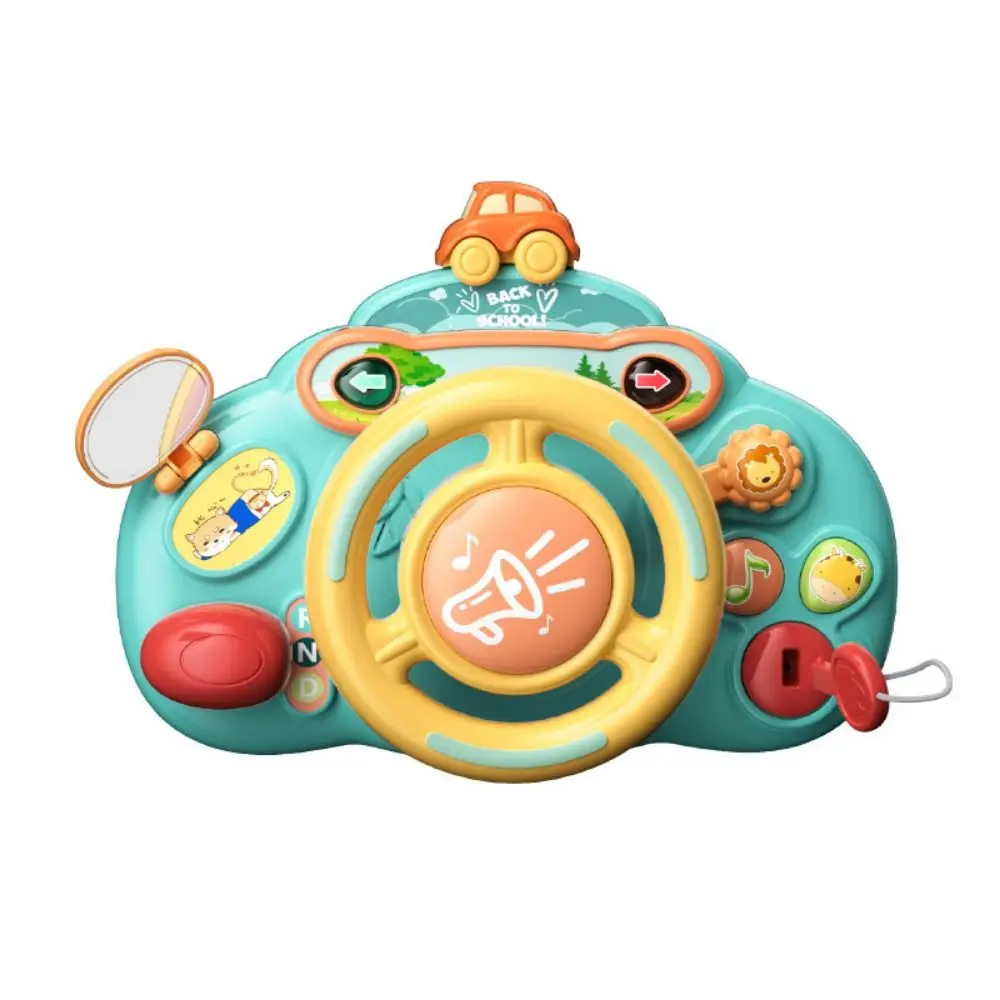 Copilots Stroller Simulation Steering Wheel Toys Multi Functional Montessori Steering Wheel Vocal Toys Electric Interactive