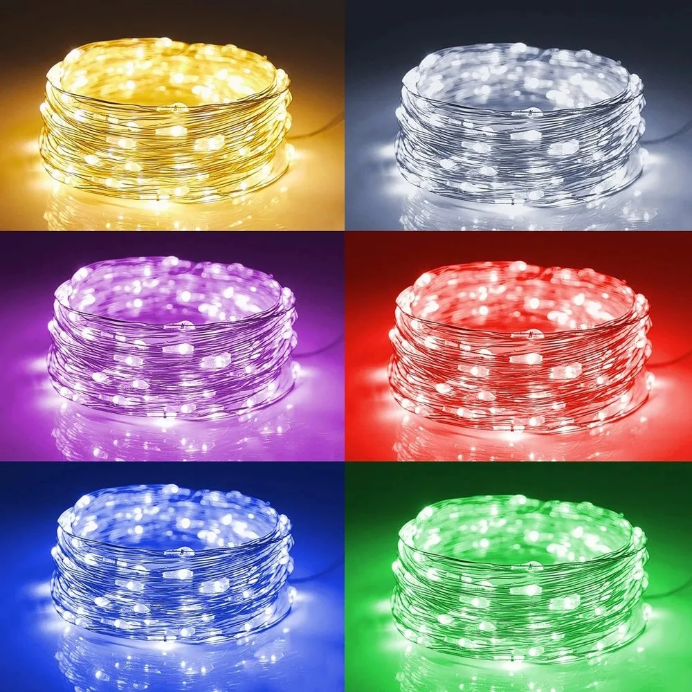 

1-10M Fairy Lights Battery Operated Wedding Table Decorations Party Christmas Halloween Copper Wire String Light Battery Powered