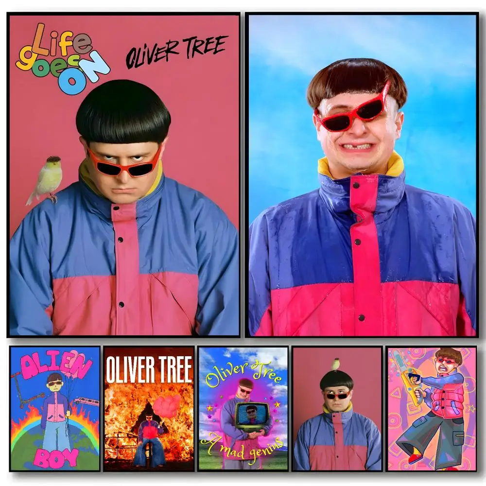 Music Oliver Tree Poster Self-adhesive Art Waterproof Paper Sticker Coffee House Bar Room Wall Decor
