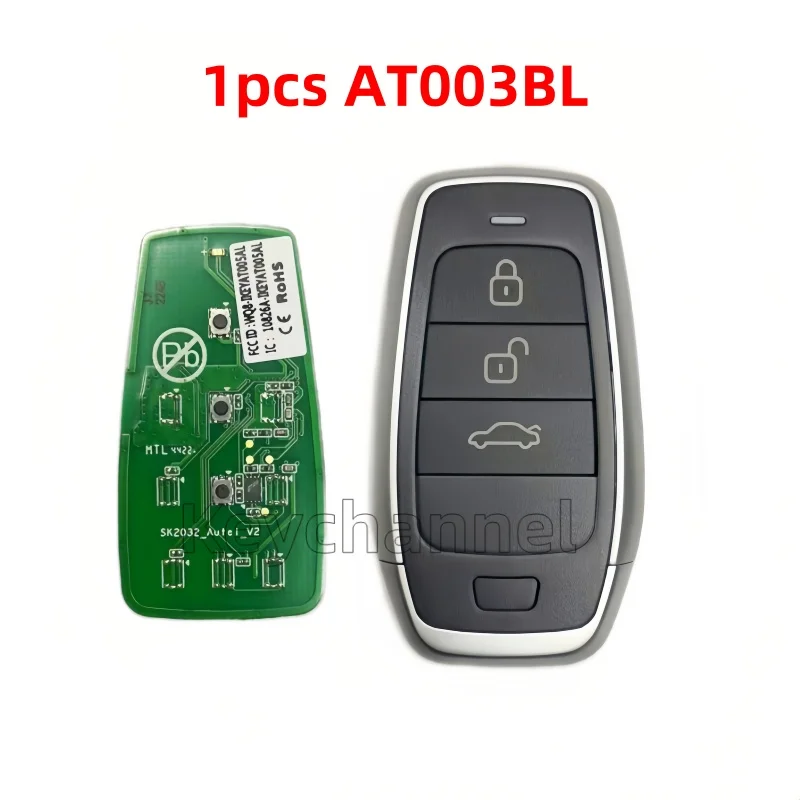 1pcs AUTEL IKEYAT003BL Smart Remote 3 Buttons Car Keyless Fob Key for MaxiIM KM100 Car Proximity Key AT003BL Standard Style