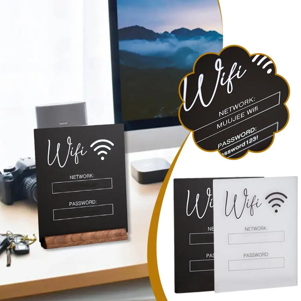 Acrylic Wifl Board Public Place Identification Sticker Notice Account Shop Handwritten House Identificat Board WiFi Passwor T8O5
