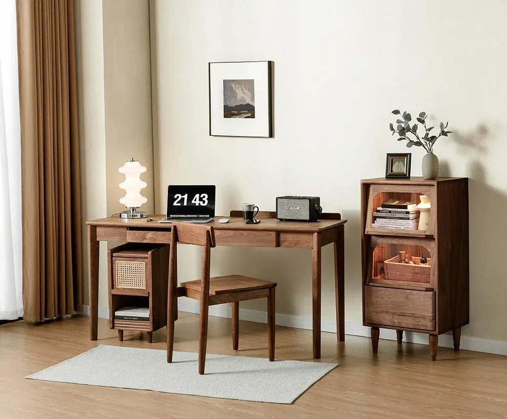 North American black walnut all solid wood computer modern simple Nordic light luxury writing desk