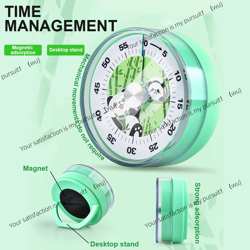 Magnetic clock timer, mechanical with loud alarm, visual timer