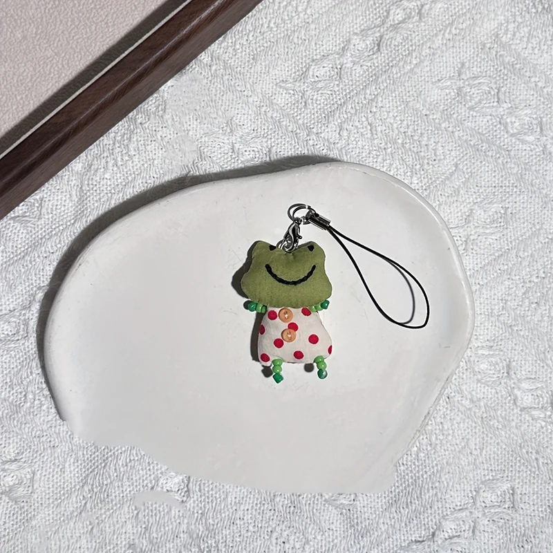 Cute Frog Pig Cat Pendant Keychain For Women Simple Design Phone Rope Chain Lovely Animal Bag Car Keyring Young Girls view 3
