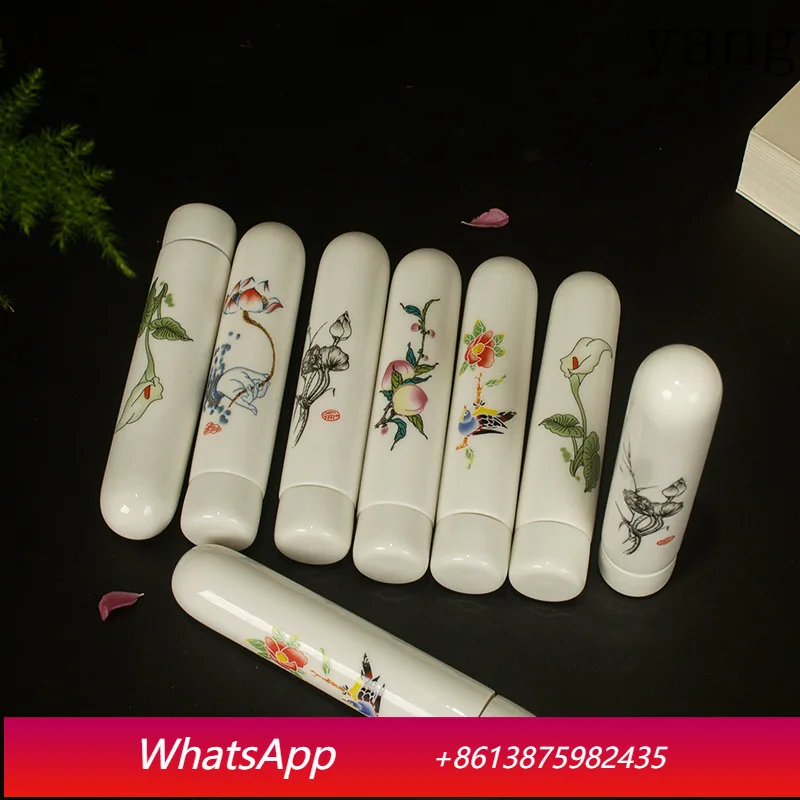 

LH Mini Convenient Tea Can Ceramic Small Tea Can Storage Sealed Small Porcelain Bottle