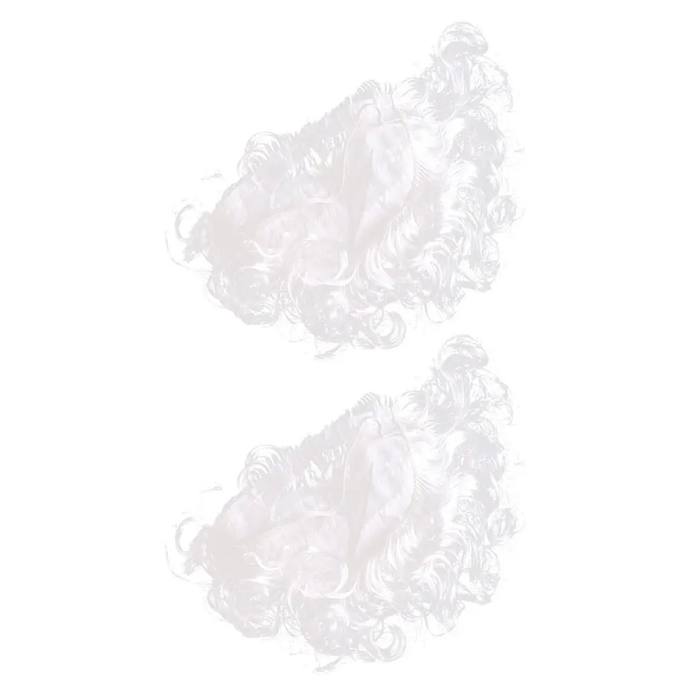 قطعتان من إكسسوارات سانتا كلوز الواقعية لعيد الميلاد المزيفة للرجال سهلة الارتداء ولحية مناسبة ومريحة للحفلات التنكرية