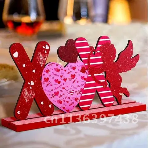 

Romantic Valentine's Day Wedding Table Centerpiece Wooden Sign Decoration for Valentine Day Decor