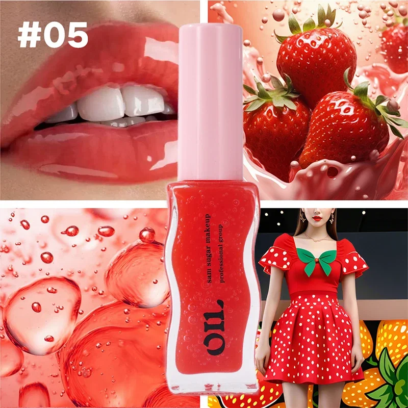 Fruit Honey Essence Lip Oil Sexy Plump Lip Jelly Strawberry Tinted Lip Liquid Waterproof Moisturize Oil Lipgloss Makeup LipCare