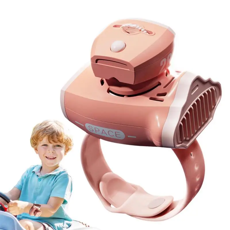 

Spaceship Projection Watch Fan USB Charging 3 Speed Adjustable Cartoon Children Wrist Fan Portable Bladeless Birthday Gift Kids