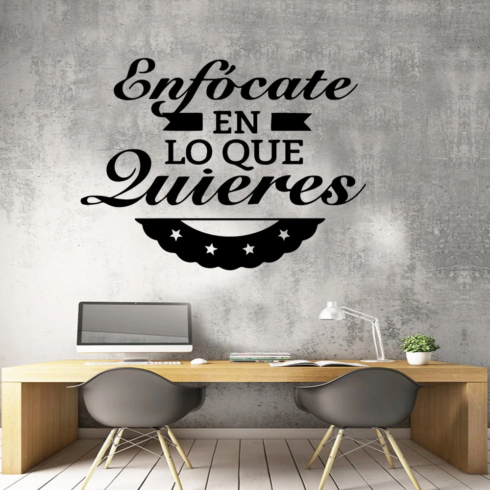 1 pc Hot sale funny spanish text wallsticker Decal Removable Vinyl Mural Poster Kids Room Nature Decor Decal Creative Stickers