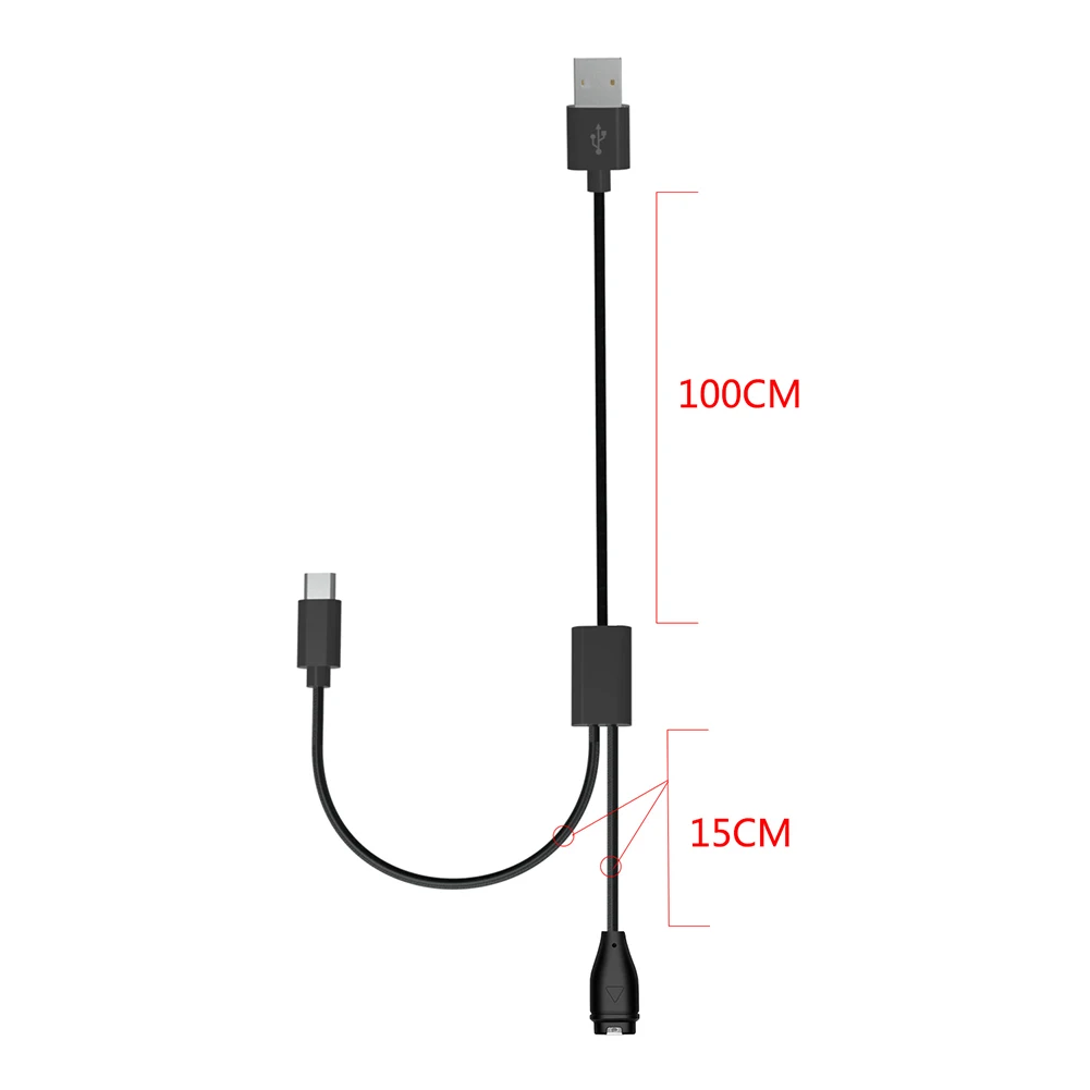 2 في 1 Type-C PD كابل شحن سريع 5 فولت 1A كابل شاحن كابل مضفر للغارمين Fenix 7/7S/7X/6X/5S/Venu2/Swim2