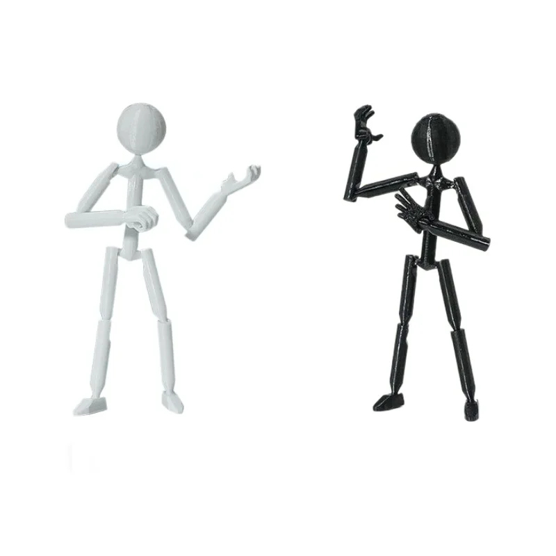 

3D Printed Multi-Joint Humorous Stickman Action Figure Dolls, Movable Mannequin, Novelty Assembled Robot Model Toy for Kids