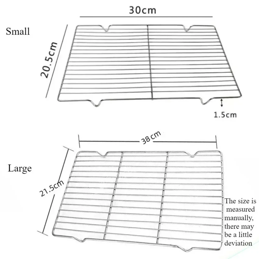 Picture 6: 304 Stainless Steel Baking Tray Set with Grill Metal Rectangular Cooling Rack Grilling Tools BBQ for Kitchen Outdoor Camping