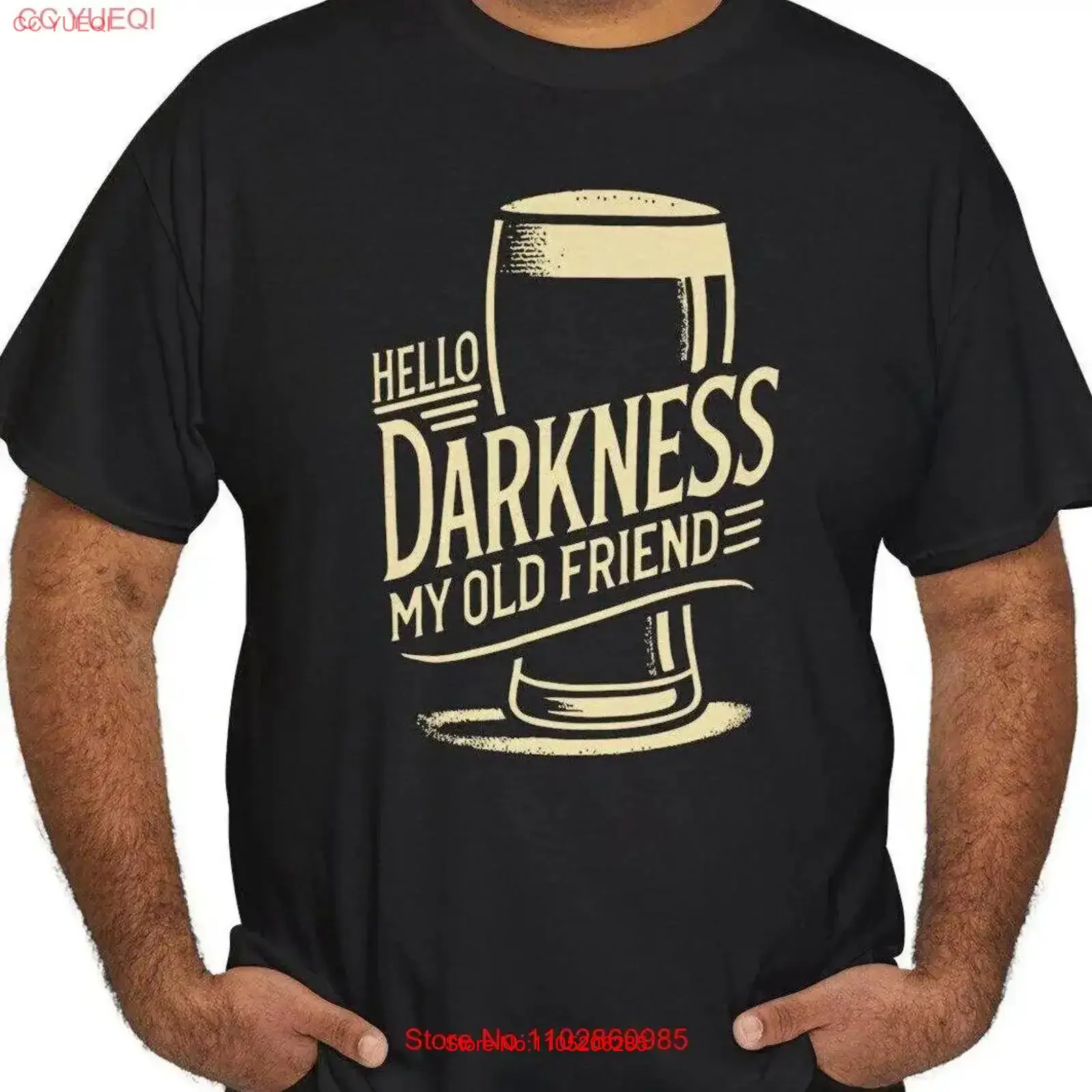 Beer Lover T Shirt Hello Darkness My Old Friend Stout Funny Dark Brew vintage Washed Top For Everyday Wear Versatile Casual