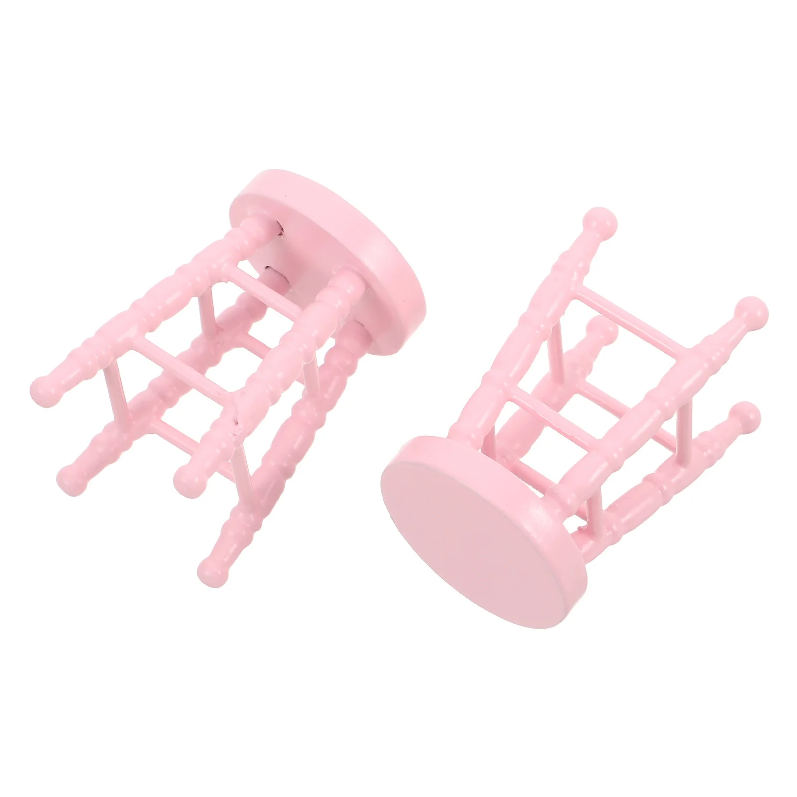 1:12 스케일 원형 사실적인 나무 인형집 가구 높은 다리 디자인 공예용 미니어처 장식 소품